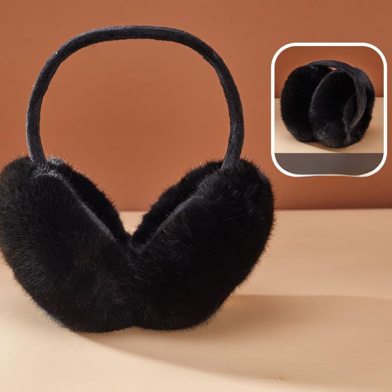 Cozy Foldable Earmuffs - Made from Stretchy, Hand-Washable Polyester for Winter Comfort & Fashion, with Ear Tips and Ear Bags included