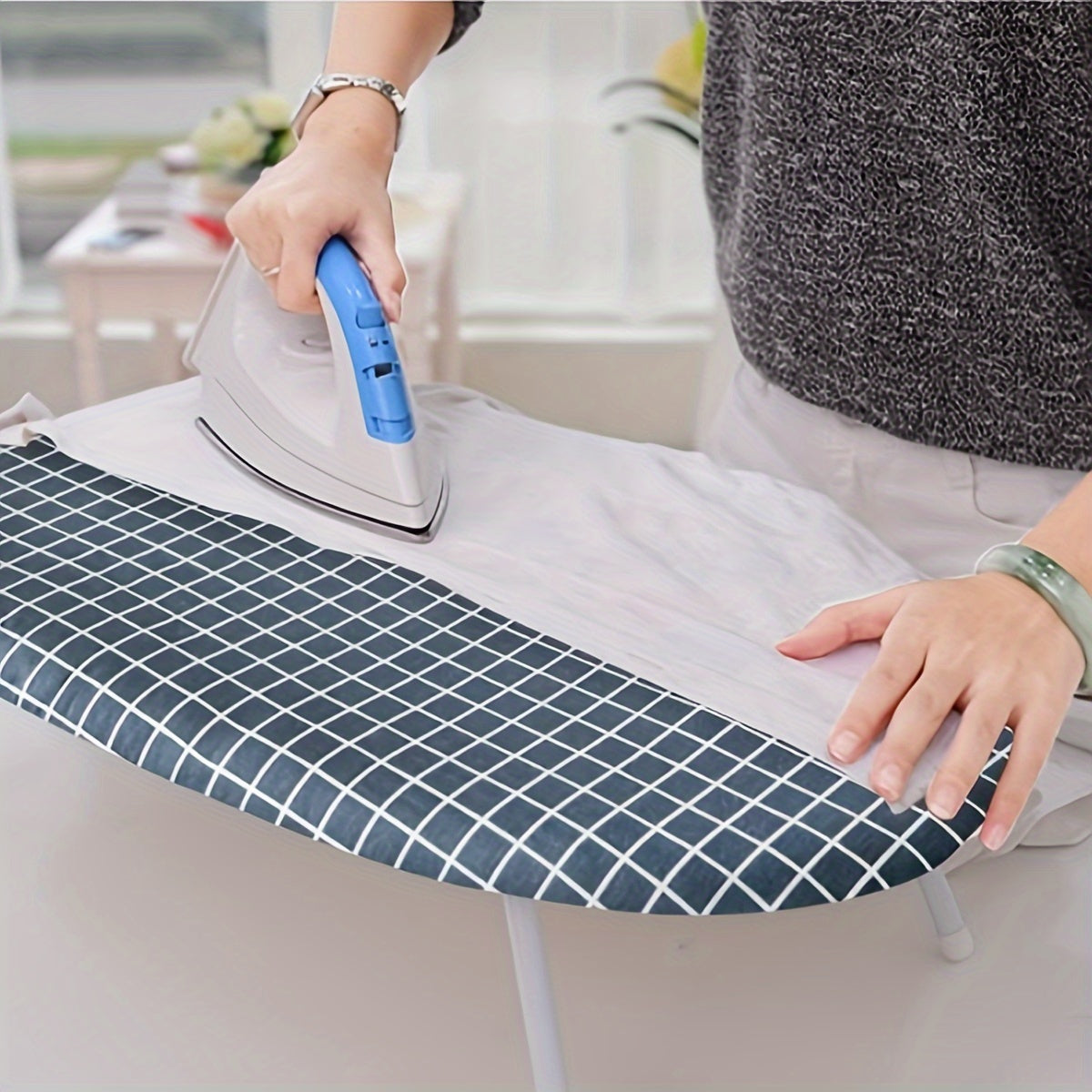 1 piece of Countertop Ironing Board: Home Thickening Special Hanging Ironing Foldable Ironing Board with High Temperature Ironing Table, Household Accessories sized at 59.99 * 37.01 * 16.99 cm.