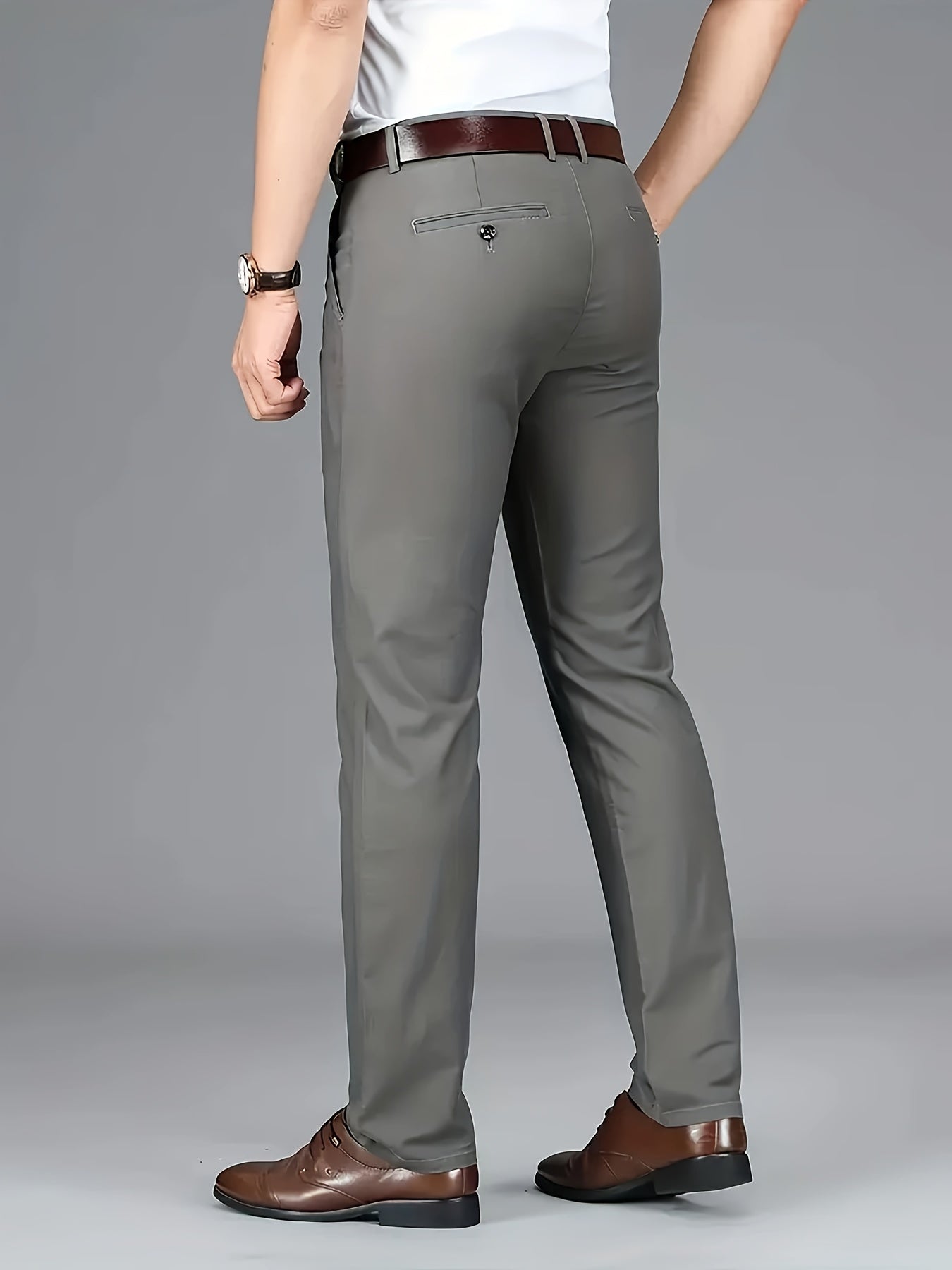 New casual formal pants for men, suitable for all seasons. Business style with trendy long trousers, fashionable and versatile elastic dress pants with a comfortable classic design for