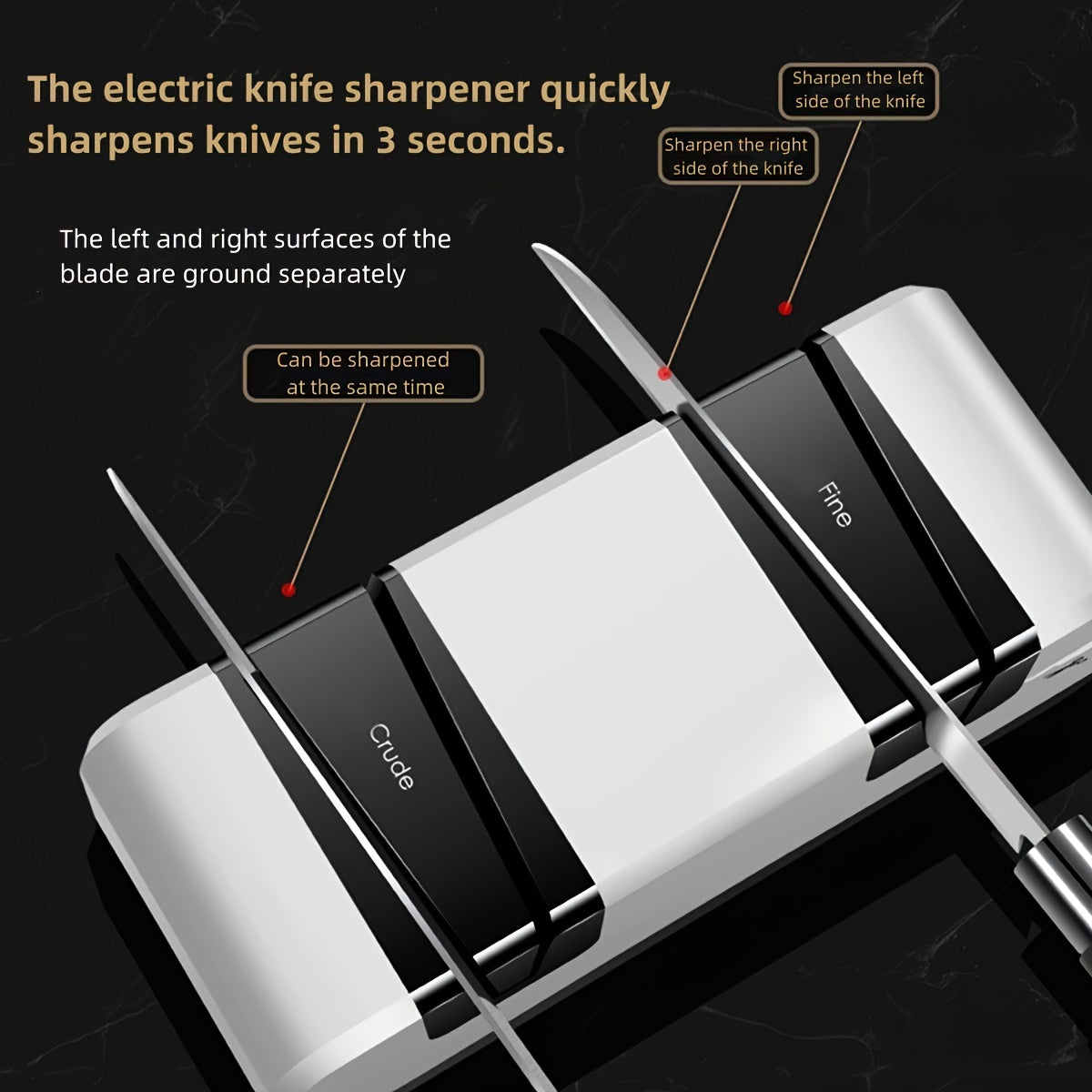 Professional Electric Knife Sharpener for Sale: 1 Piece - Multifunctional Automatic Cut Sharpener with 15-Degree Bevel, Crude and Fine Grooves, Kitchen Supplies and Accessories