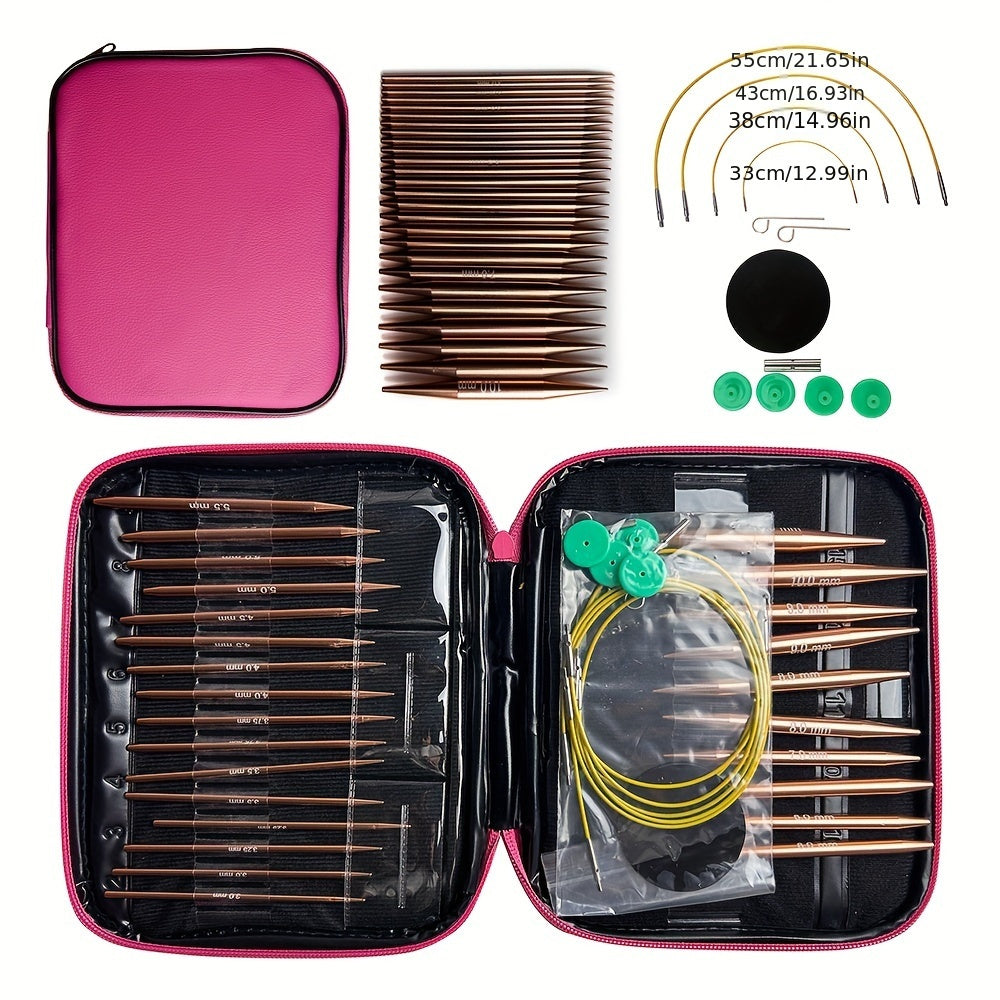 13-piece set of detachable ring needles with PU packaging, made of aluminum oxide, used for changing ropes and needles in sweaters.