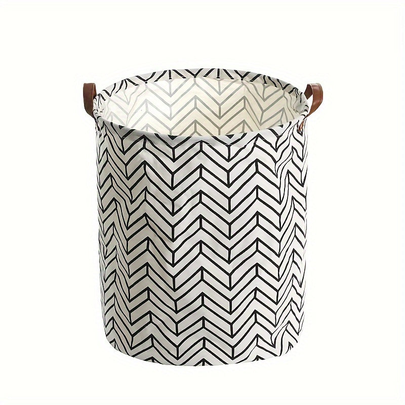 Contemporary Hemp Laundry Basket with Handles, Waterproof, Elongated Shape, Multi-Room Storage Organizer for Clothes and Sundries, 1pc Basket