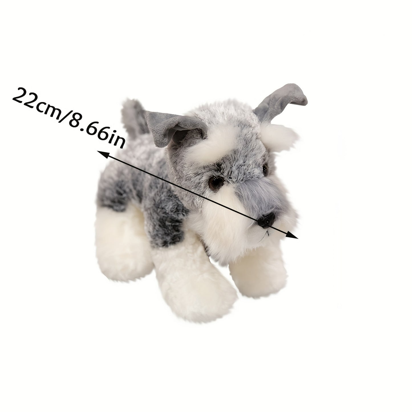 Plush Schnauzer Dog Toy, Anime Themed, Perfect for Room Decor or Gifts for Wedding, Christmas, Halloween.