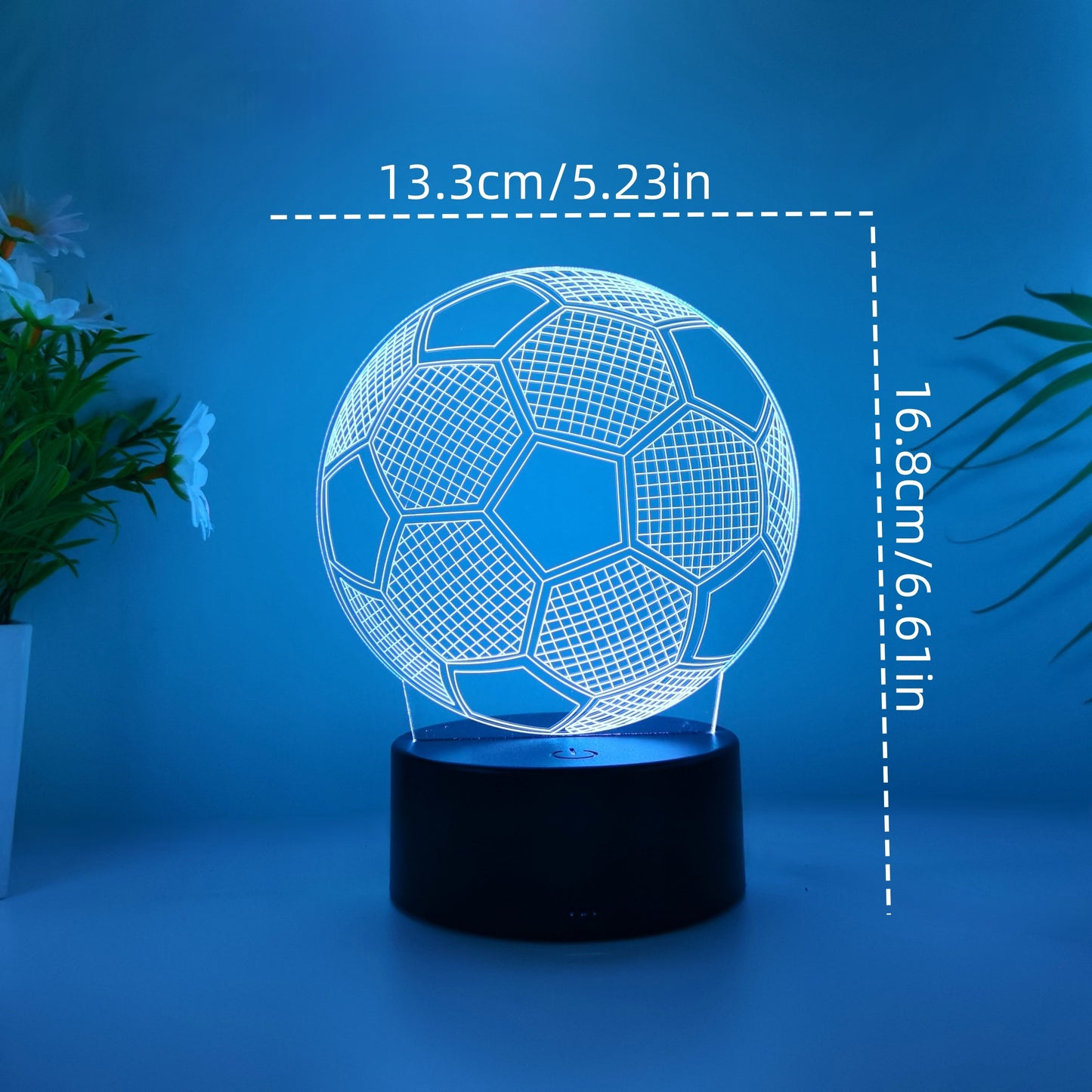 3D LED night light for football fans, great gift for sports lovers. USB powered, touch control, ideal for special occasions.