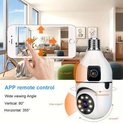 YIIYRY Smart Home PTZ Security Camera: Hard-Wired, Outdoor/Indoor Surveillance, Dual Lenses, Motion Detection, Two-Way Audio, Remote APP Control, Audible/Visual Alarm, Cloud Storage