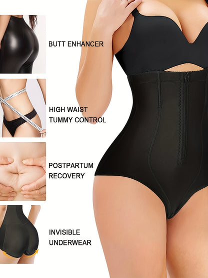 Zipper Butt Lifting Control Panties for Women, Slimming High Waist Shapewear & Sexy Lingerie