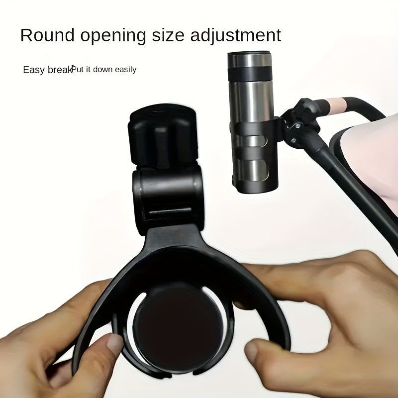 360° Universal Cup Holder That Rotates for Strollers, Prams, and Wheelchairs