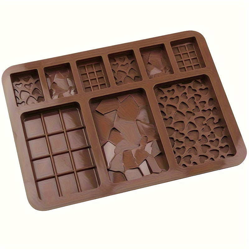 9-Cavity Silicone Mold Set for Waffles, Biscuits, and Cakes - Versatile Bakeware for Homemade Chocolate Bars, Snacks, and Desserts - Reusable and Non-Stick - Great for Home Baking