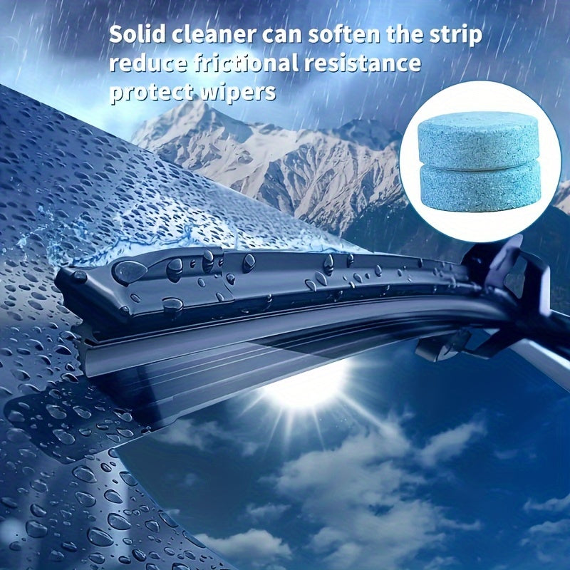 Windshield cleaner tablets- Instantly clear foggy and dirty glass for all vehicles.