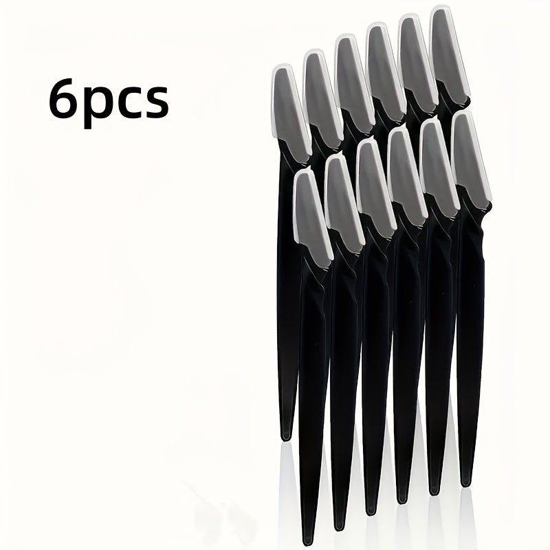 6pcs/12pcs Eyebrow Razor Trimmer with Protective Cover, Safe for Women and Men.