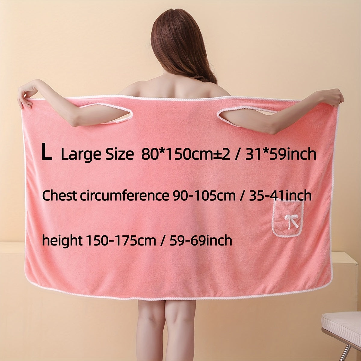 1pc Women's Wearable Bath Towel with Pocket, Comfortable & Absorbent, Versatile & Adjustable, Bathroom and Home Essentials