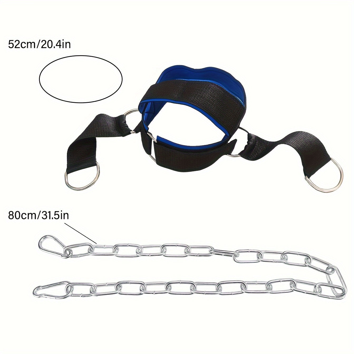 Neck Training Band with Chain for Strength Training and Neck Muscle Exercise