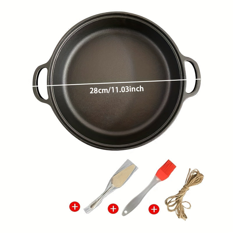 Set of 6 Cast Iron Skillets for Pancakes - Featuring Dual Handles, Non-Stick Surface, Hand Wash Only, Sturdy Uncoated Finish, Perfect for Crepes and Flatbreads