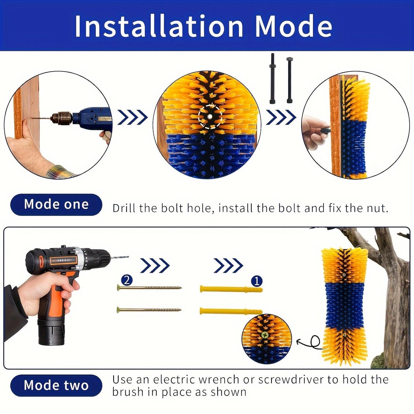 Livestock Scratch Brushes Set - Durable Plastic Grooming Kit for Horse, Cow, Goat, Cattle, Pig, Sheep - Medium Firmness Outdoor Scratcher for Itch Relief - No Electricity Required, Reusable.