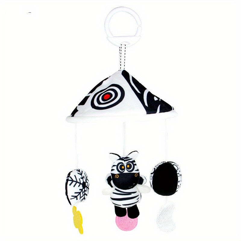 Car hanging wind chime featuring a black and white parasol design, ideal for early education and enhancing a peaceful sleeping environment. Perfect as a gift for Halloween or Christmas.