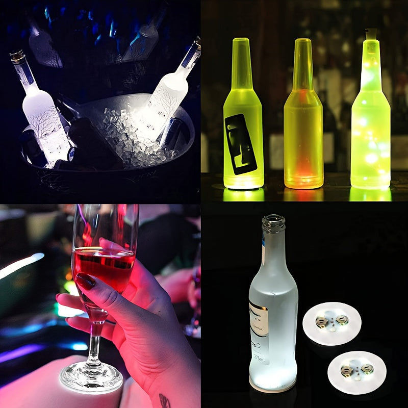 5 LED illuminated bar coasters for decorating Christmas, bar, KTV, wedding party, and cocktail beverages.