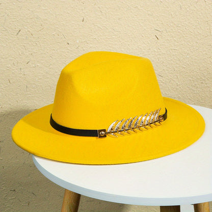 Men's Fashionable Wide-Brimmed Solid Color Hat Charm