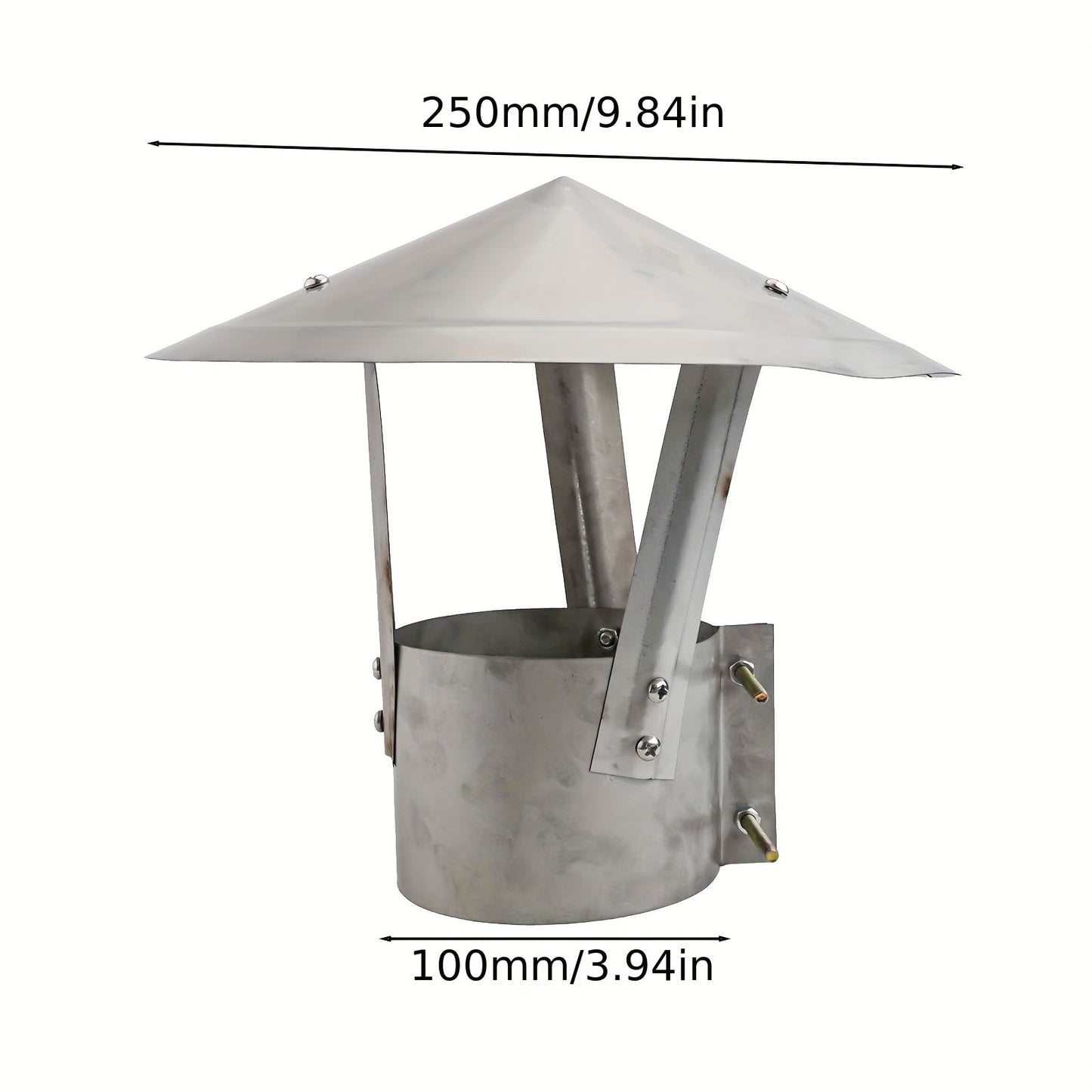 Stainless Steel Chimney Cap in Mushroom Shape for Fireplaces - Made with Durable 304 Metal, Rainproof Cover for Stove Pipe