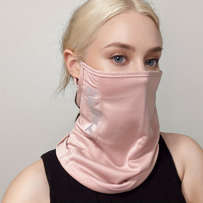 Stylish Women's Summer Accessory - Breathable Mesh Sports Face Mask with Ear Loops for Cycling and Golf, Cooling, Sun-Protective, and Windproof