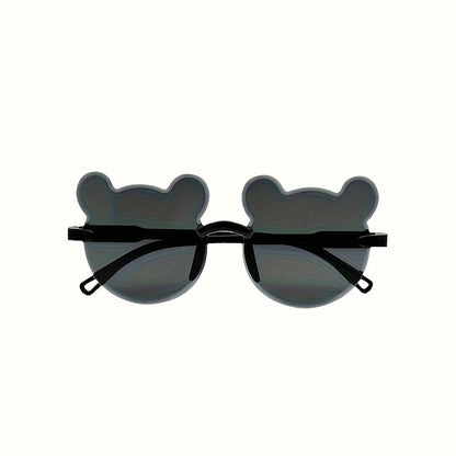 2 bear ear fashion glasses for teens in mixed color PC frame, perfect for New Year, Valentine's Day, and carnival gifts.