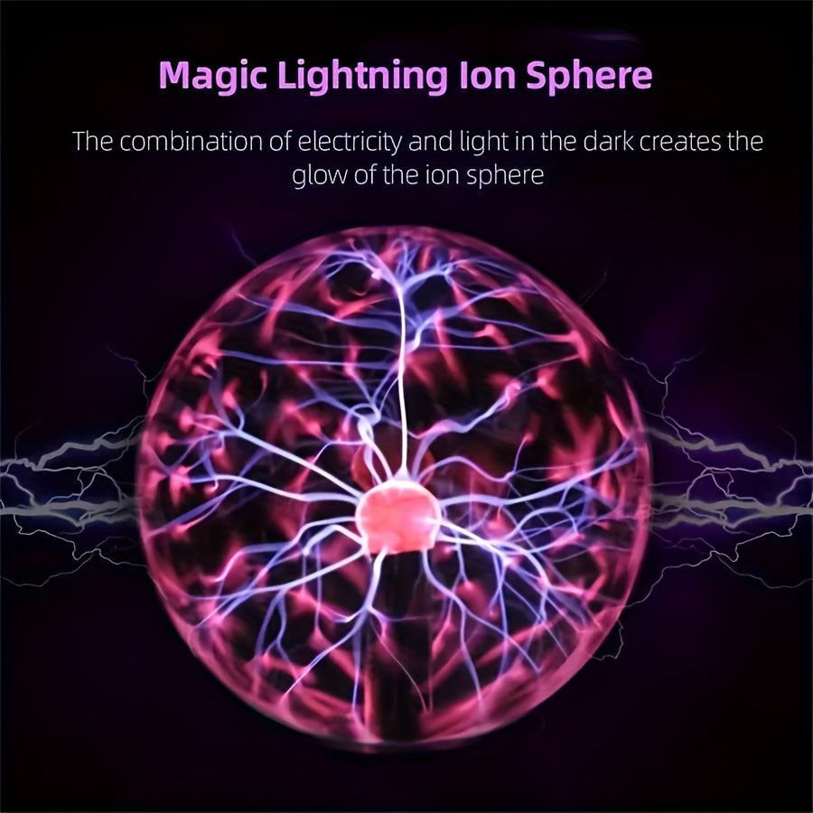 Plasma Ball, Touch Sensitive USB Powered Magic Static Electricity Lamp - Perfect for Parties, Home Décor, and Birthdays