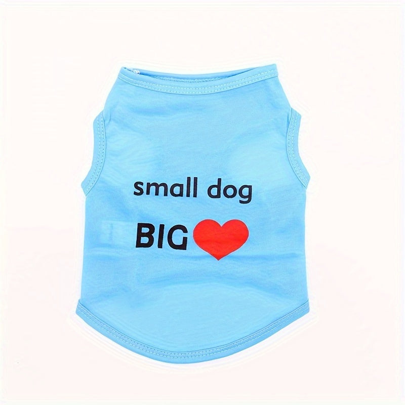 Pet clothing: pullover dog vest with letter and heart pattern, ideal for extra small/small dogs.