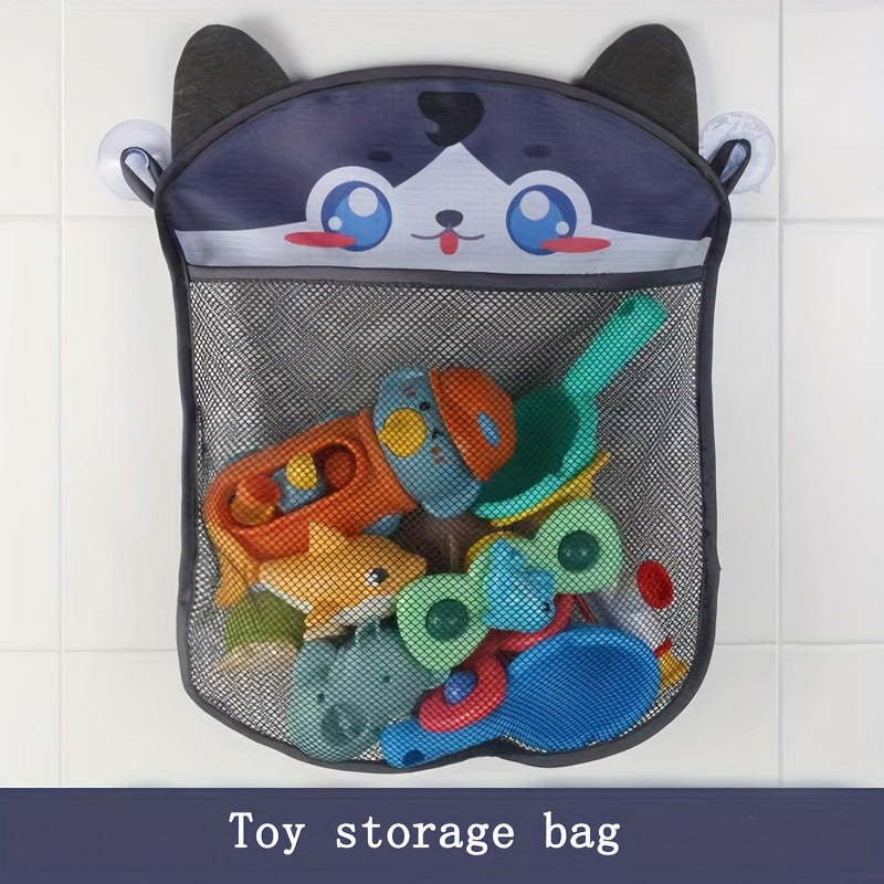 Baby Bath Toy Storage Bag with Suction Cups for Bathroom Organizing, Kid's Toy Holder