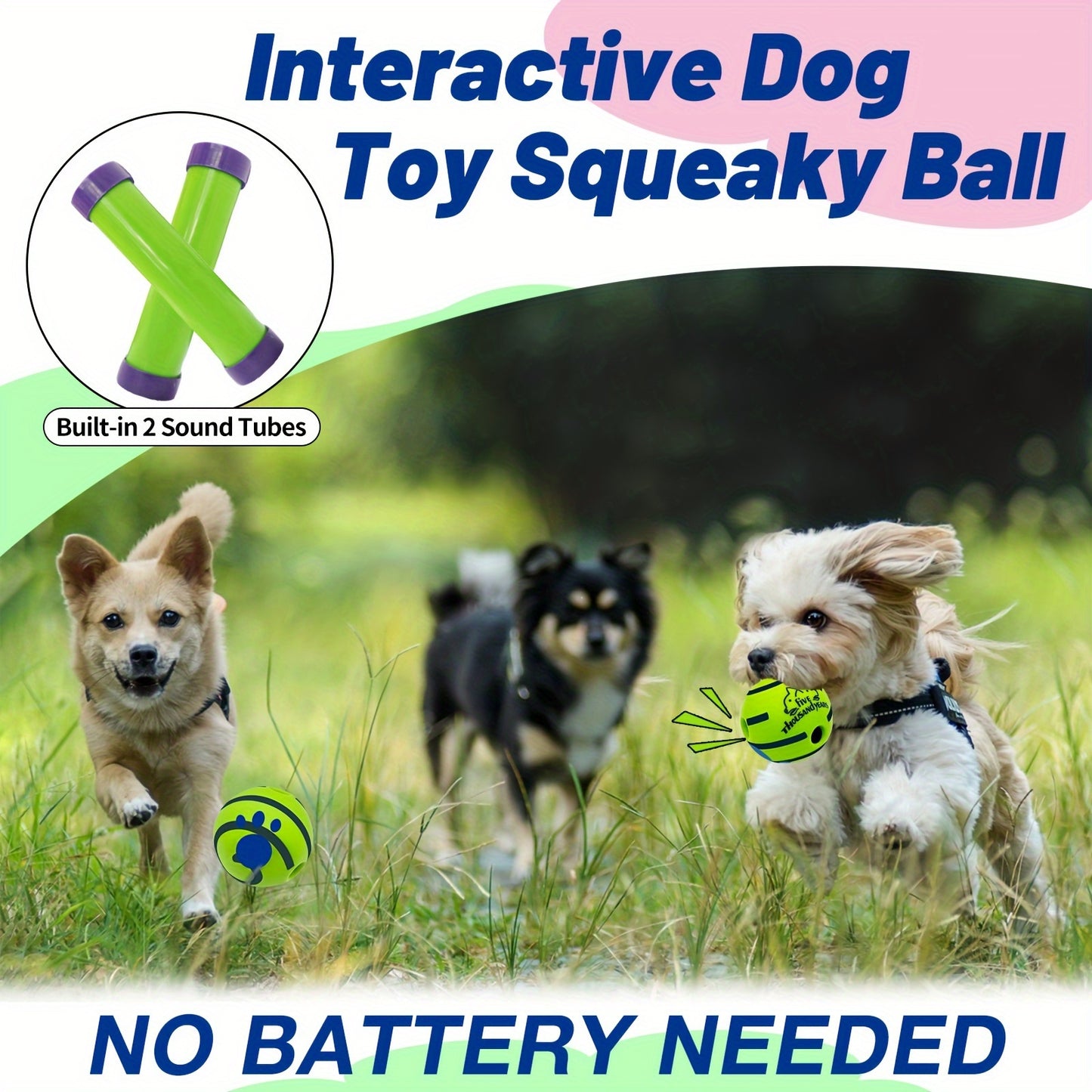 Battery-free Pet Voice Ball Toy for Dog IQ Training