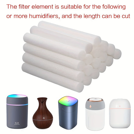 Humidifier replacement filters, aromatherapy diffuser refills, cut-to-length sponge sticks, power-free plastic.