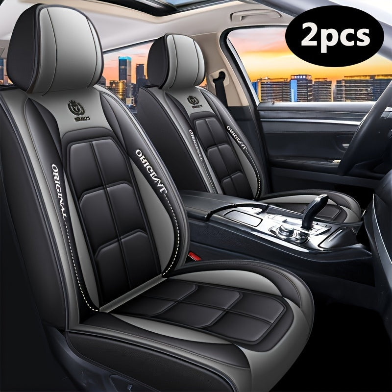 Universal PU Leather Car Seat Covers, Set of 2, Easy to install and maintain, Full protection, Fits most models.