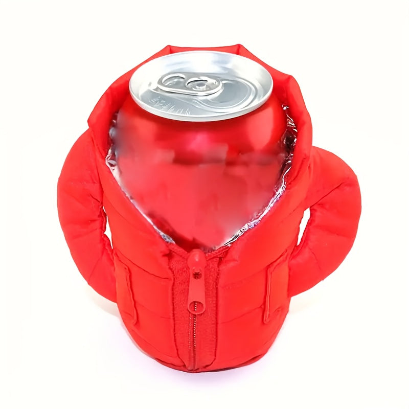 Insulated Jacket-Shaped Cooler for Beer and Soda Cans - Made of Durable Polyester and Aluminum Foil, Ideal for Outdoor Camping and Dining