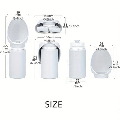 Portable dog water bottle with soft silicone foldable drinking dispenser and feeder bowl. Easy to clean and leak-proof design.