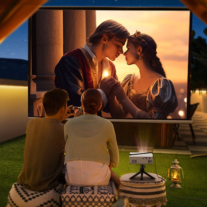 Compact EU Plug projector suitable for home cinema, outdoor, and office use. Compatible with USB, HDTV, AV, IOS, Android, and more.