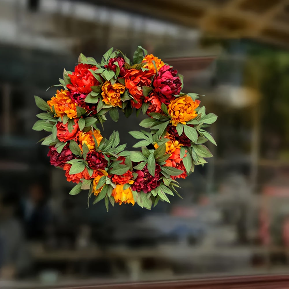 Add a touch of elegance to your winter decor with our Elegant Floral & Greenery Window Sticker. Featuring vibrant red, orange, and yellow flowers with pine accents, this self-adhesive PVC sticker is 7mil thick and perfect for holiday decorations and