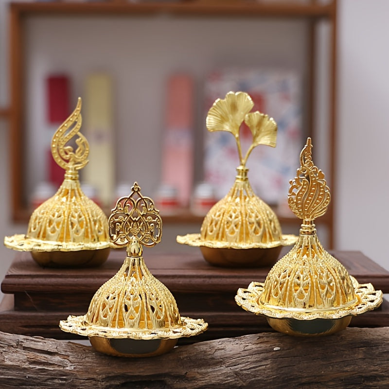 Golden Incense Burner - Perfect for home decor or as a gift for holidays, birthdays, or Eid Al-Adha. Suitable for men and women.