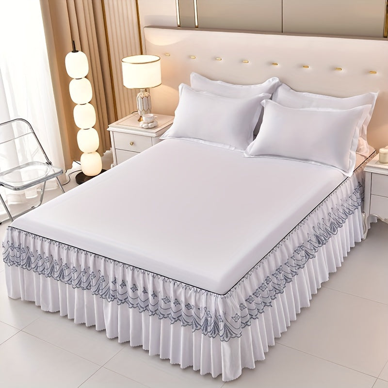 Luxury 3pcs Tassel Lace Bed Skirt Set - Soft, Breathable, Non-Slip, Allergy-Friendly, Machine Washable - Ideal for Bedroom, Guest Room, Hotel Decor.