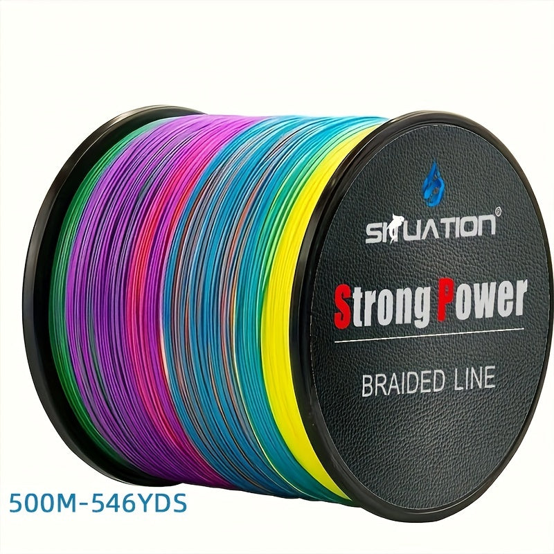 Durable 500m Super Strong Fishing Line, 4-Strand PE Braided Line, 10-80 LB for Long Casting