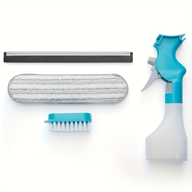 Versatile 4-in-1 Glass Cleaner Brush for multiple cleaning tasks on windows, mirrors, and tiles.