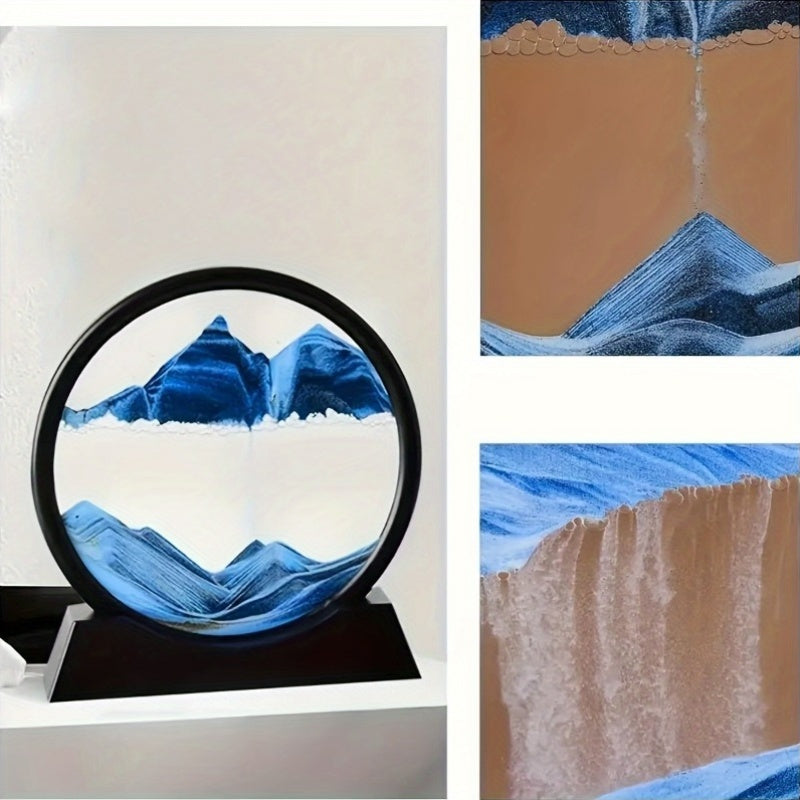 Dynamic Sand Art Dome - Glass tabletop decor for home and office, suitable for indoor and outdoor use without power.