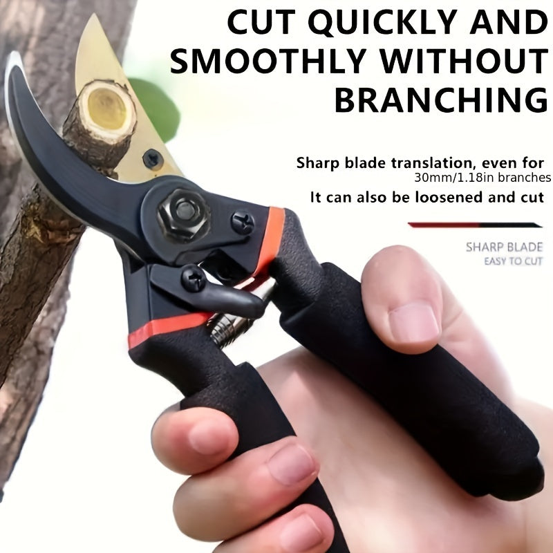 1pc Thickened SK5 Steel Branch Scissors for powerful pruning of rough branches. Modern style with carbon steel blades for comfort grip and durability, perfect for home garden and florist