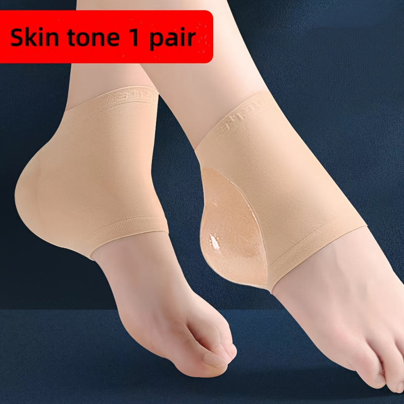 1 Pair Moisturizing Heel Socks with Silicone Gel soften and protect dry, cracked heels for both men and women.