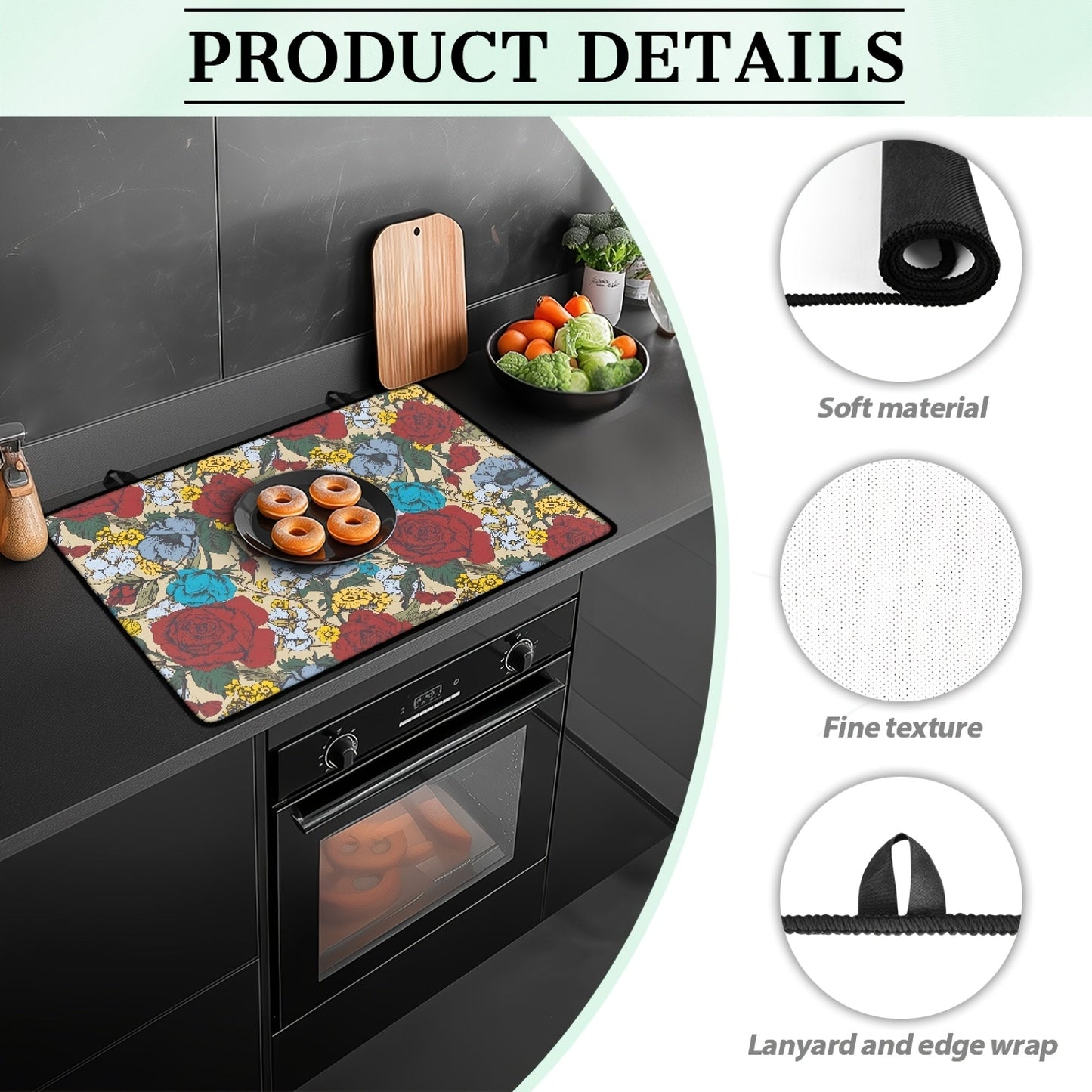 Personalized Heat-Resistant Stove Cover - Made with Glass Ceramic and Rubber for Non-Slip Protection, Safeguarding against Scratches and Heat Damage. Perfect for Ironing and Coffee Brewing, Adds Extra Countertop Space for Electric and Magnetic Stoves.