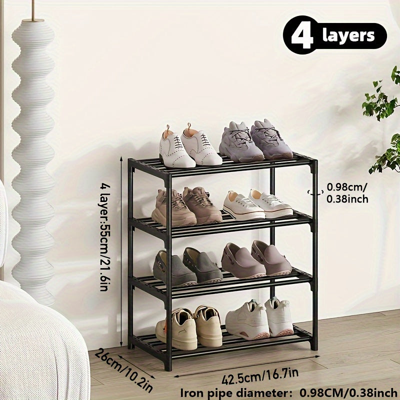 1-piece Easy to Assemble Multi-Tier Shoe Rack for Durable and Efficient Shoe Storage in Entryway, Hallway, Bedroom, Living Room, Home, or Dorm - Available in 2-8 Layers