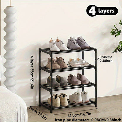 1-piece Easy to Assemble Multi-Tier Shoe Rack for Durable and Efficient Shoe Storage in Entryway, Hallway, Bedroom, Living Room, Home, or Dorm - Available in 2-8 Layers