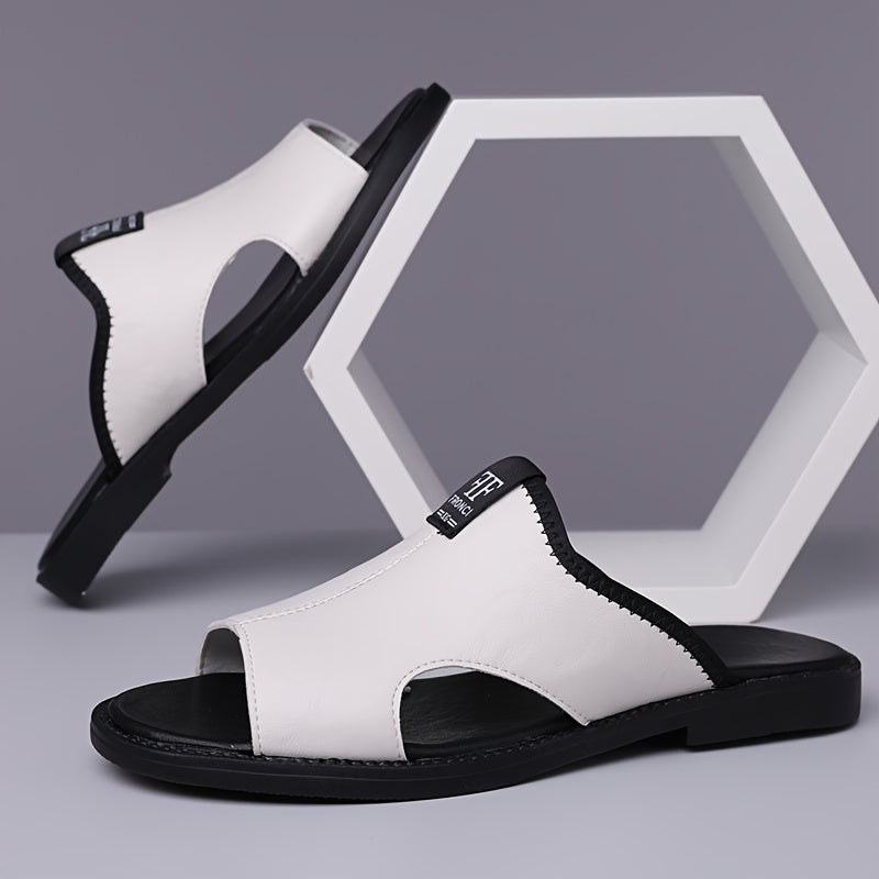 2024 Summer Men's Microfiber Slip-On Sandals: Water-Resistant, Breathable, Lightweight, Open Toe, All-Season, Ideal for Hiking, Outdoor, Daily Wear, and Vacation.