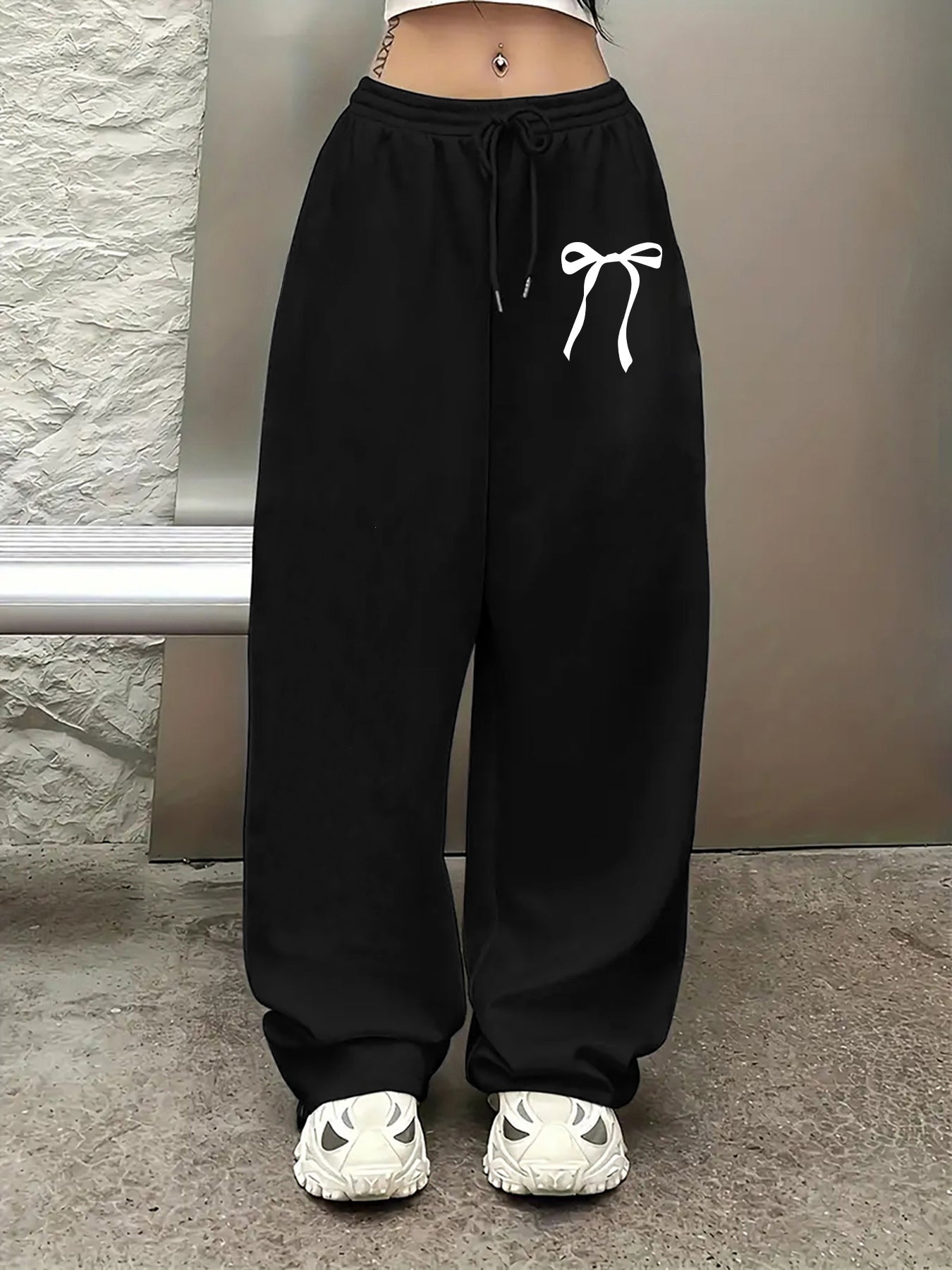 Women's Fashion Printed Joggers with Drawstring Waist, Pockets, and Hip-Hop Style