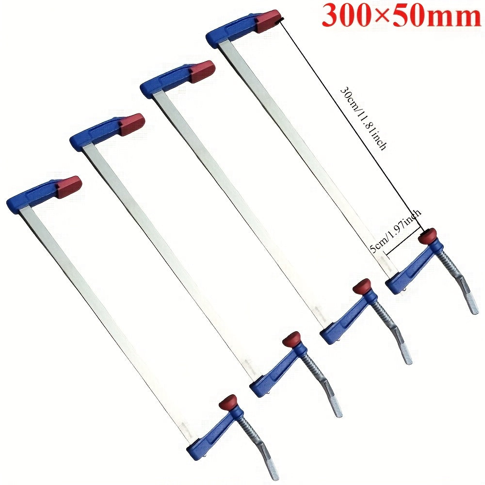 Set of 4 Brick Profile F Clamping Rods Quick Slide Wood Clamp in 6", 12", and 24" sizes.