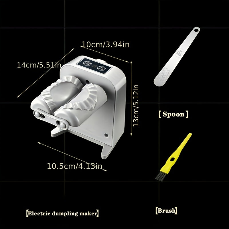 The Electric Dumpling Maker is a convenient appliance for your kitchen, making dumpling preparation quick and easy. It is compact, USB rechargeable, and features automatic press operation with 2-speed settings for 6 or 9 seconds. Includes a picking spoon