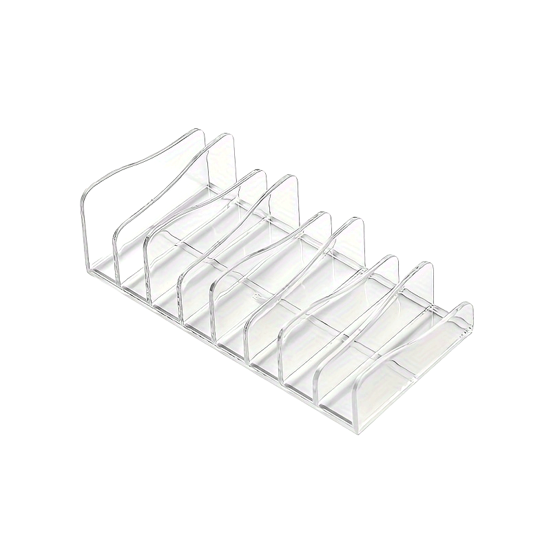 Clear acrylic makeup organizer storage box designed for teen girls aged 12-14. This cosmetic display stand is perfect for organizing eyeshadow, blush, and powder. It can also be used as a desk divider organizer. No electricity or wooden materials