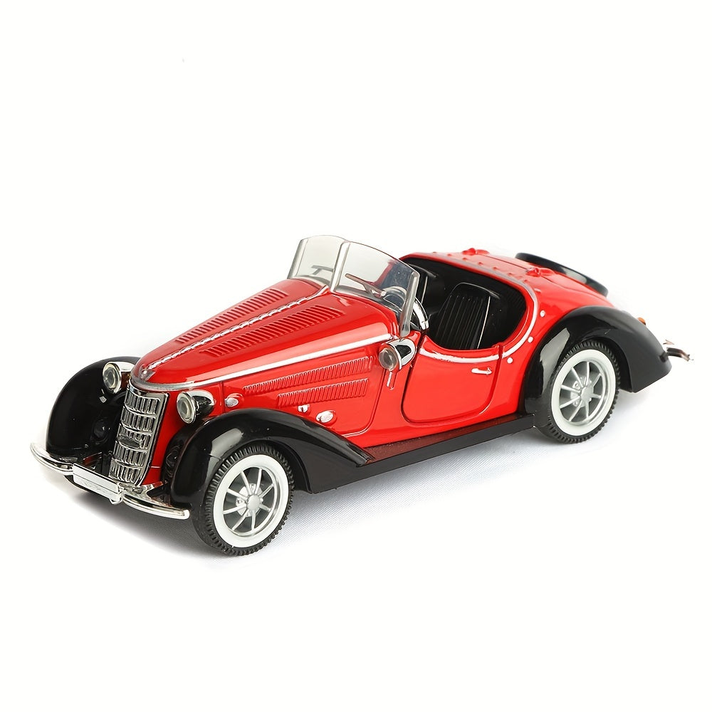 Vintage alloy diecast vehicle model set in 1:32 scale with push & go mechanism, child-friendly design, perfect for boys aged 3-6. Battery-free and gift-ready, ideal for winter.